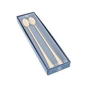 CJ 2 COLHERES AÇO INOX BAILARINA OXFORD CHAMPANHE 30cm
