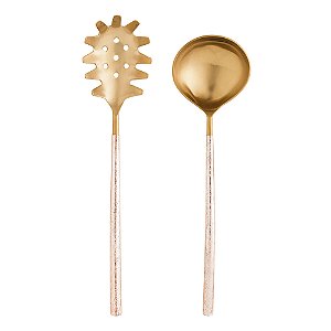 CJ 2PC AÇO INOX P/MASSA TURIM DOURADO/ROSE