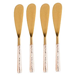 CJ 4 ESPÁTULAS AÇO INOX TURIM DOURADO/ROSE