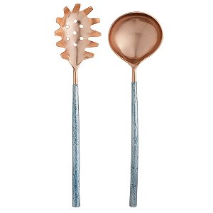 CJ 2PC AÇO INOX P/MASSA TURIM ROSE/AZUL