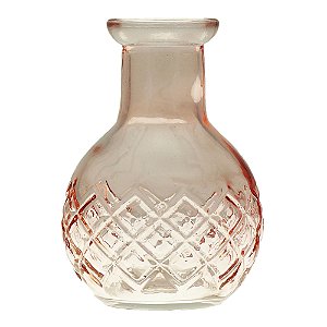 CJ 4 VASOS VIDRO ROSA 7x10cm