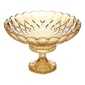 CENTRO DE MESA CRISTAL C/PÉ ANGEL ÂMBAR 32x19cm