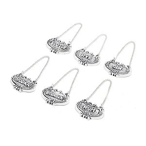 CJ 6 PC MARCADORES DE AÇO INOX P/VINHO TRANÇADO
