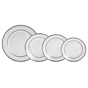 AP JANTAR 30 PCS PORCELANA BONE CHINA BLUE SILVER ALTO RELEV
