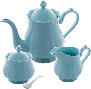 CJ 3PC PORCELANA P/CHÁ FANCY MENTA