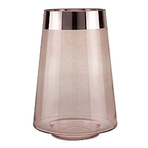 VASO VIDRO ROSA 17x25cm