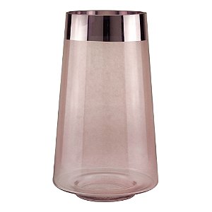 VASO VIDRO ROSA 17x29cm