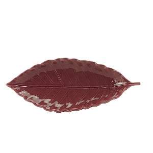 FOLHA DECORATIVA CERÂMICA VERMELHA 32x12x4cm