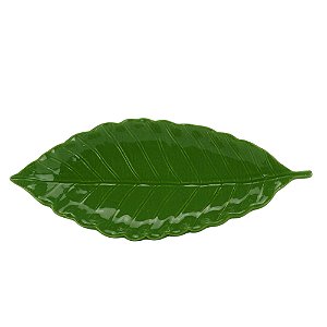 FOLHA DECORATIVA CERÂMICA VERDE 23x10x3cm