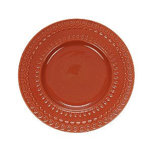 PRATO FUNDO PORCELANA GRACE CARMIM 22cm