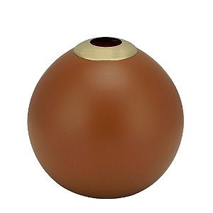 VASO VIDRO ROUND LARANJA 15x14cm