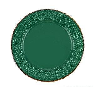 PRATO RASO PORCELANA DROPS VERDE 27cm