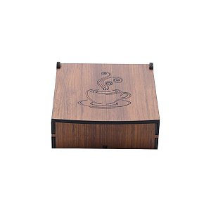 CAIXA DE MADEIRA P/16 CÁPSULAS NESPRESSO 17X19X6cm