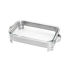 SUPORTE DE AÇO INOX C/REFRATÁRIO VENEZA 37X23cm