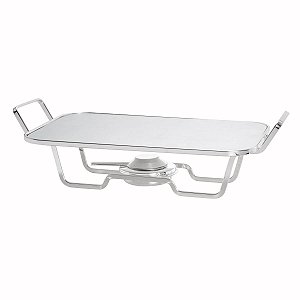 RECHAUD ARAMADO DE PRATA C/CHAPA DE ALUMÍNIO 37X23cm