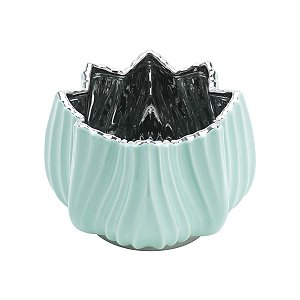 VASO DECORATIVO CERÂMICA VERDE 21x15cm