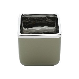 VASO DECORATIVO CERÂMICA ESPELHADO 15x15cm