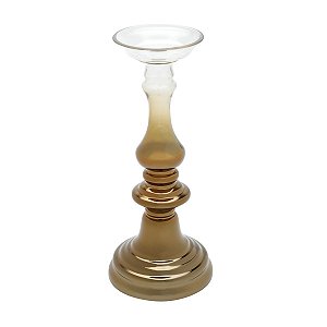 CASTIÇAL VIDRO COFFEE 36cm