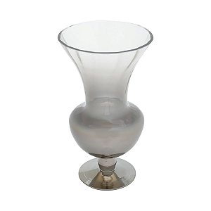 VASO VIDRO NIQUELADO 17x30cm