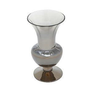 VASO VIDRO NIQUELADO 12x20cm