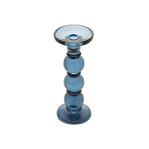 CASTIÇAL DE VIDRO AZUL 23cm