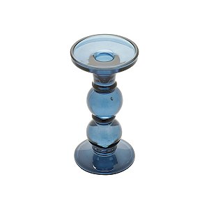 CASTIÇAL DE VIDRO AZUL 18cm