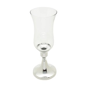 CASTIÇAL DE FERRO E VIDRO 32cm