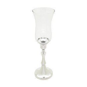 CASTIÇAL DE FERRO E VIDRO 42cm