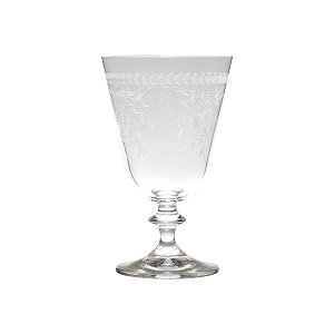CJ 6 TAÇAS DE CRISTAL ECOLÓGICO P/VINHO BELLA PANTOGRAFADA FLOWER 350ml