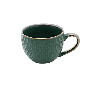 CJ 6 XÍCARAS DE PORCELANA P/CAFÉ VERDE 90ml