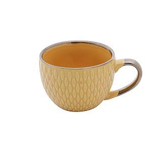CJ 6 XÍCARAS DE PORCELANA P/CAFÉ AMARELO 90ml