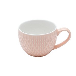 CJ 6 XÍCARAS DE PORCELANA P/CAFÉ CANDY CORAL 90ml