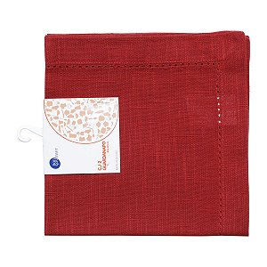 CJ 2 GUARDANAPOS PONTO AJOUR ALGODÃO LUXO VERMELHO 40x40cm