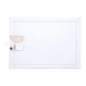 JOGO AMERICANO 2PC ALGODÃO BRANCO/PRATEADO 45x33cm