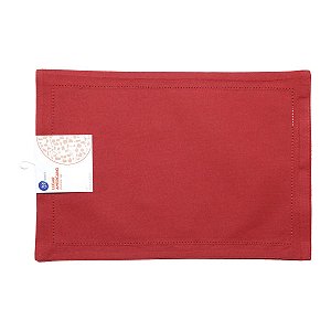 JOGO AMERICANO 2PC PONTO AJOUR ALGODÃO VERMELHO 45x33cm
