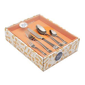 FAQUEIRO 30PC DE AÇO INOX PVD BLACK ROMA C/GIFT BOX