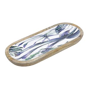 TRAVESSA DE MADEIRA FLOWER 30X12X2,5cm