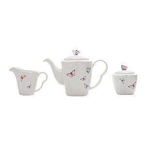 AP DE PORCELANA 3 PCS P/CAFÉ BORBOLETA