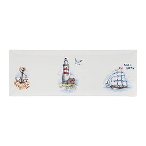 PRATO RETANGULAR DE PORCELANA BOAT 35,5x12,8cm