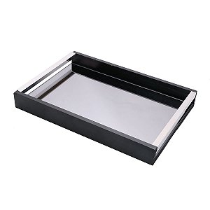 BANDEJA 23X15X4,5cm C/ESPELHO BLACK