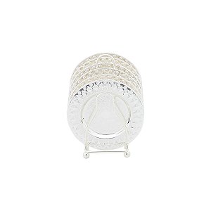 PORTA COPO COM SUPORTE DE ZAMAC PRATEADO