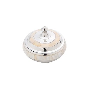 PORTA JOIA LATÃO COM MADRE PÉROLA 10 CM