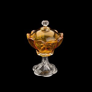 POTICHE DECORATIVO DE CRISTAL TULIP ÂMBAR 12,5X17,5cm