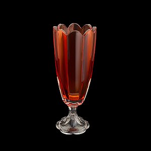 VASO DE CRISTAL C/PÉ TULIP PINK 12,5X12,5X32,5cm