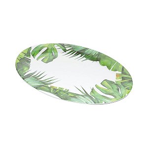 BANDEJA OVAL DE MELAMINA LEAVES 50,5X35,5X1,5cm