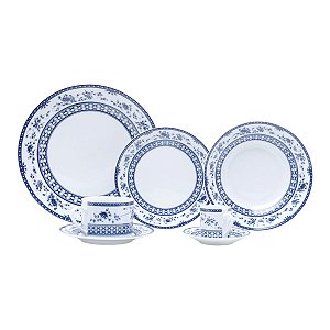 JG. JANTAR DE PORCELANA REGINA AZUL 42 PÇS MAIL BOX
