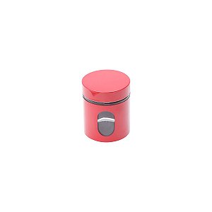 PORTA MANTIMENTO DE AÇO INOX E VIDRO VERMELHO 10X12,5CM