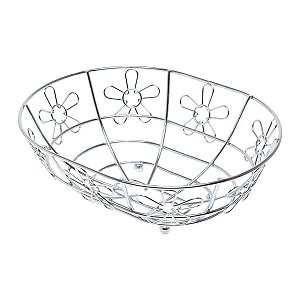 CENTRO DE MESA OVAL FLOR CROMADA