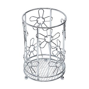 PORTA TALHER CROMADO FLOR