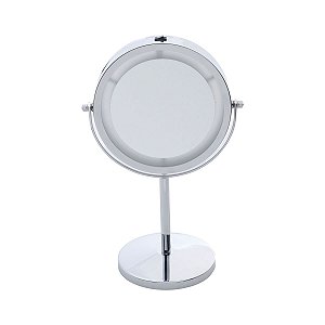 ESPELHO DUPLO P/ BANHEIRO COM LED DE FERRO CROMADO